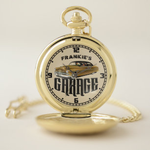 Personalized YOUR NAME 1950 Mercury Merc Garage Pocket Watch