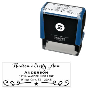 Personalized Your Name and Address Antlers Self-inking Stamp