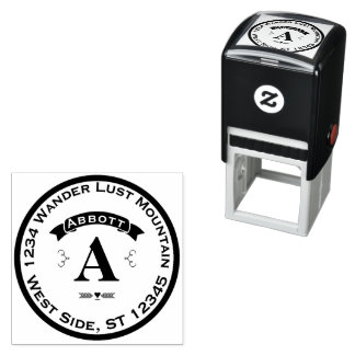 Personalized Your Name and Address Monogram Self-inking Stamp