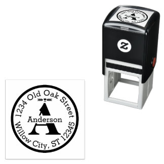Personalized Your Name and Address Monogram Self-inking Stamp