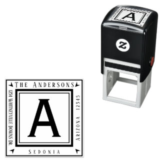 Personalized Your Name and Address Square Self-inking Stamp