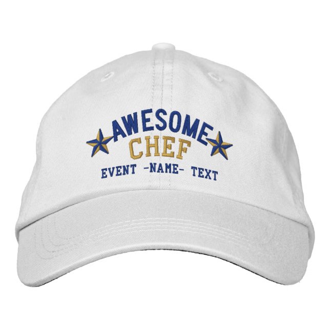 Personalized Your Name Awesome Chef Embroidery Embroidered Baseball Cap (Front)