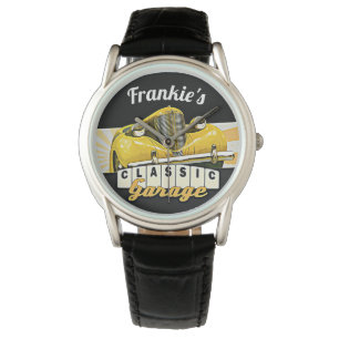 Personalized Your Name Classic Car Garage Watch