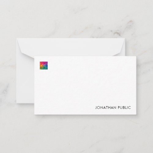 Personalized Your Name Company Logo Simple Note Card