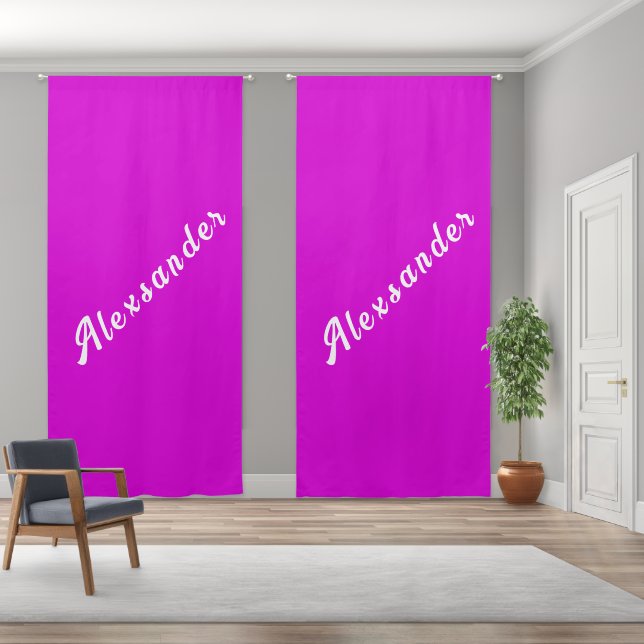 Personalized Your Name Custom Colors and Fonts Blackout Curtains (Wide)