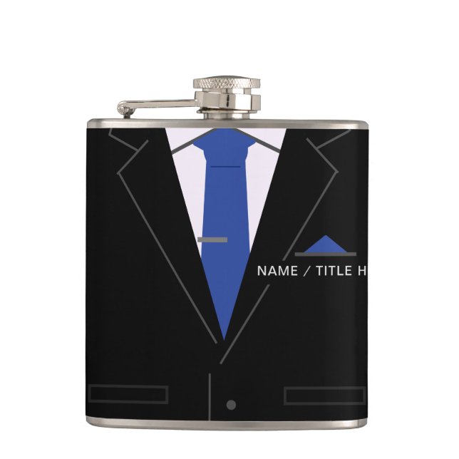 Personalized Your Name Flask Funny Business Gift (Front)