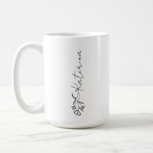 Personalized Your Name Floral  Coffee Mug