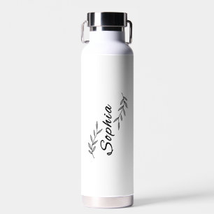 Personalized Your Name Floral Water Bottle