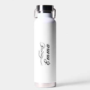 Personalized Your Name Floral Water Bottle