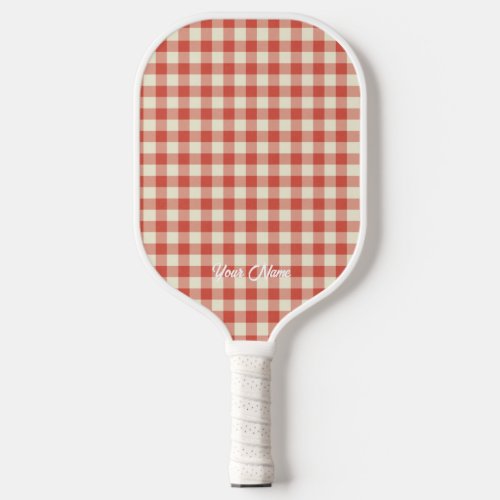 Personalized Your Name Ken Red Gingham Pickleball Paddle