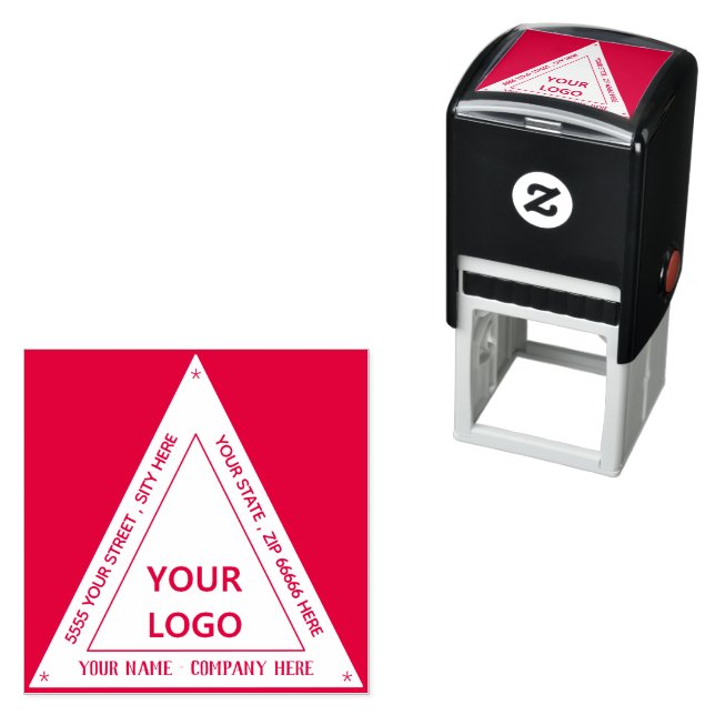 Personalized Your Name Logo Address Triangle Stamp (In Situ)