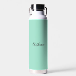 Personalized Your name Mint Script Wedding Water Bottle