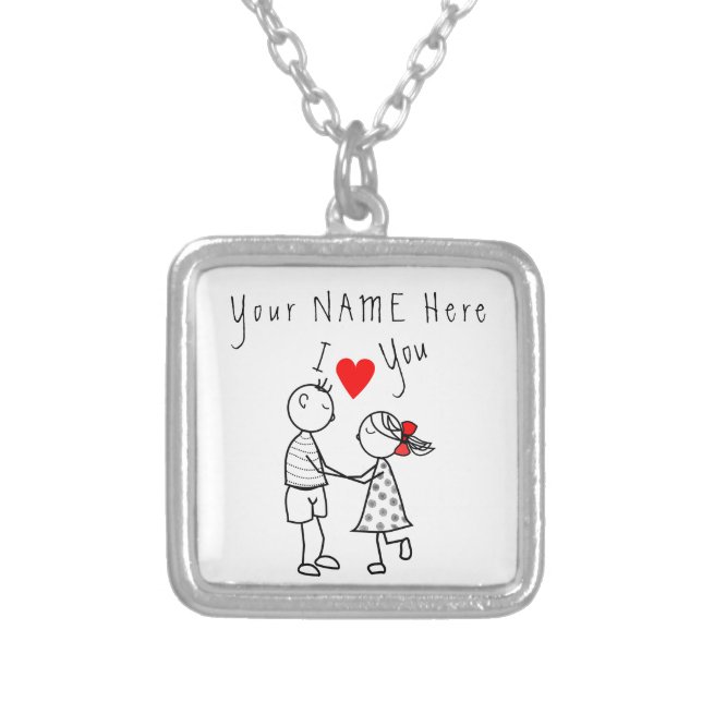 Personalized Your Name Necklace Couple Gift (Front)