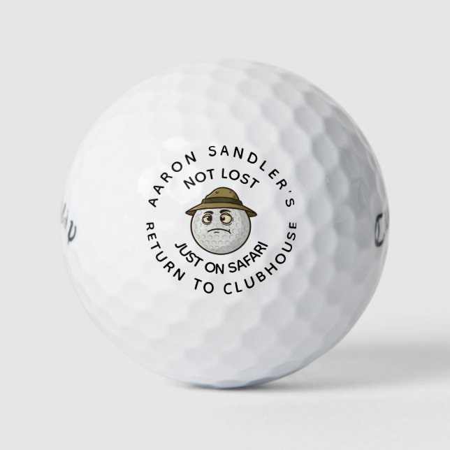 Personalized Your Name Not Lost Just On Safari Golf Balls (Front)