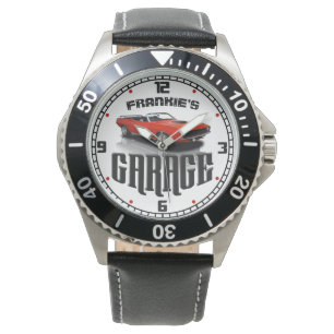 Personalized YOUR NAME Plymouth Cuda Car Garage Watch