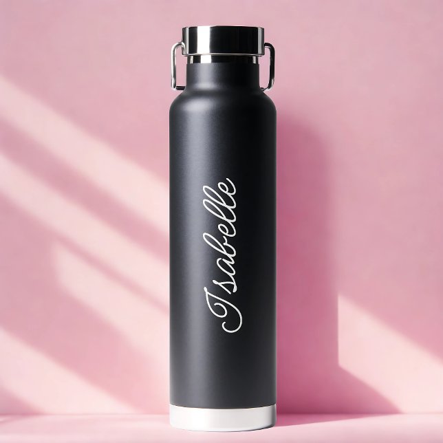 Personalized Your Name Script Black Wedding Gift Water Bottle (Personalized Your Name Script Black Wedding Gift Water Bottle)