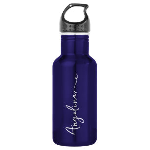 Personalized Your Name Script Blue Wedding Stainless Steel Water Bottle