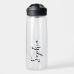 Personalized Your Name Script Clear Water Bottle<br><div class="desc">Add your name to this water bottle for a personalized wedding favor,  bridal party gift or just for everyday use!</div>