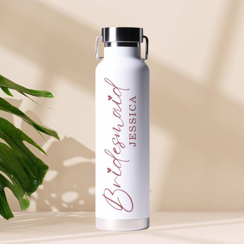Personalized Your Name Script Purple Bridesmaid Water Bottle