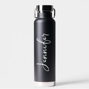 Personalized Your Name Wedding Gift Black Water Bottle