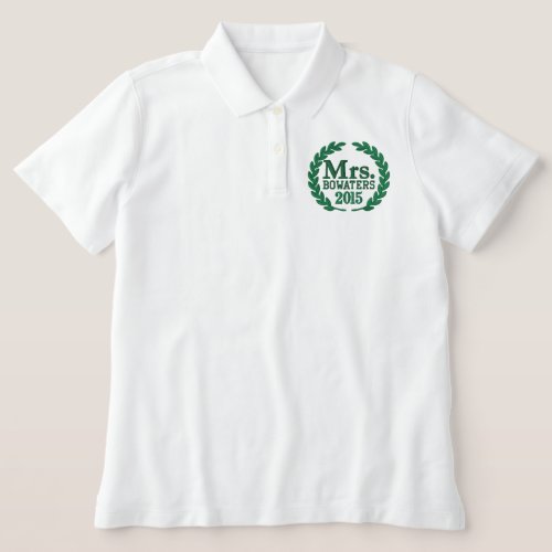 Personalized Your Name Year for Mrs Embroidery Embroidered Polo Shirt