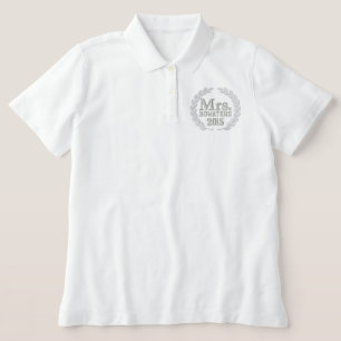 Personalized Your Name Year for Mrs. Embroidery Embroidered Polo Shirt