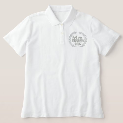Personalized Your Name Year for Mrs Embroidery Embroidered Polo Shirt