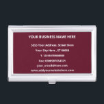Personalized Your Own Design Business Card Case<br><div class="desc">Custom Colors and Font Personalized Full Contact Information Professional Modern Business Card Cases - Add Your Business Name - Company / Address / Phone / Fax / E-mail and Website - Contact Information - Choose / Add Your Favorite Background and Text / Font Colors - Resize and move or remove...</div>