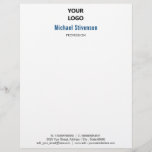 Personalized Your Own Design Logo Text Letterhead<br><div class="desc">Custom Colors and Font Simple Personalized Your Logo Name Profession Address Contact Information Personal / Business Modern Letterhead - Add Your Logo and Name - Company / Profession - Title / Address / Contact Information - Phone / E-mail / Website / more - Choose / add your favorite Font -...</div>