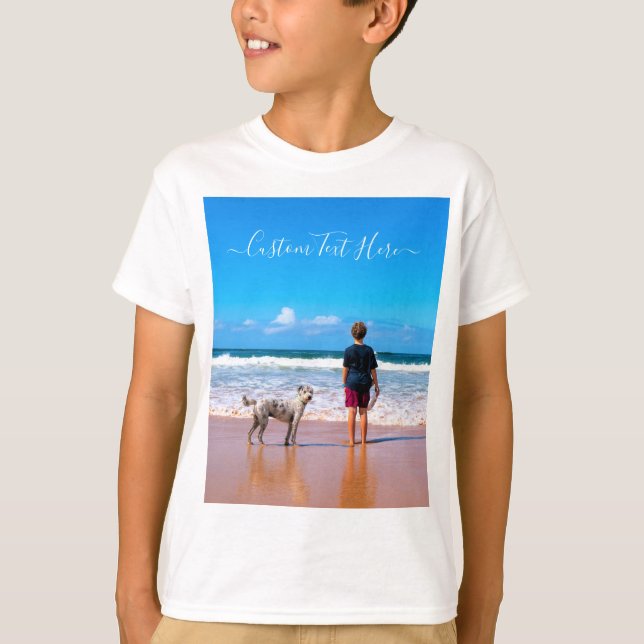 Personalized Your Pet Photo and Custom Text T-Shirt (Front)