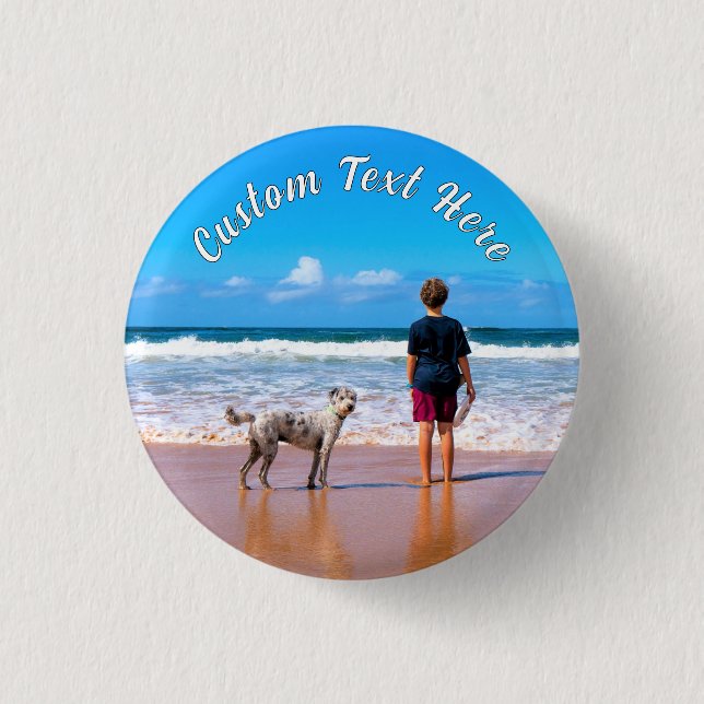 Personalized Your Pet Photo Button Custom Text (Front)