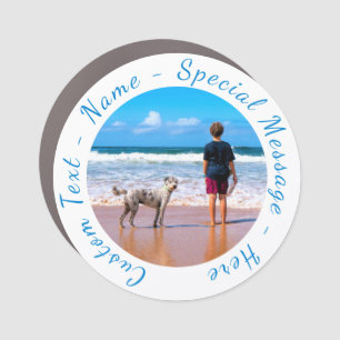 Personalized Your Pet Photo Car Magnet Custom Text