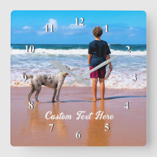 Personalized Your Pet Photo Clock with Custom Text