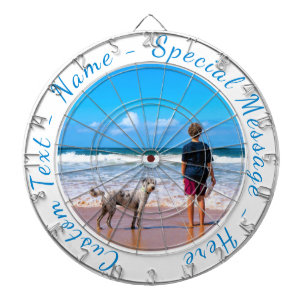 Personalized Your Pet Photo Dart Board Custom Text