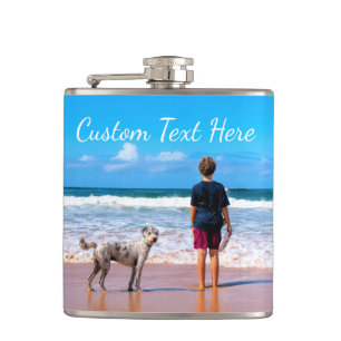 Personalized Your Pet Photo Flask with Custom Text
