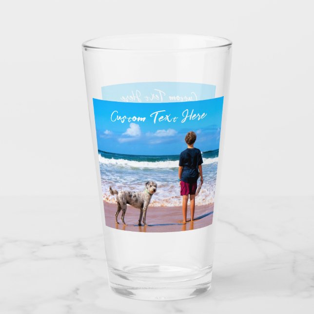 Personalized Your Pet Photo Glass with Custom Text (Front)