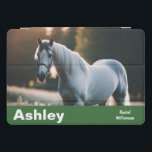 Personalized Your Pet Photo Horse Custom Name iPad Pro Cover<br><div class="desc">This stylish iPad Air cover can be customized with your photo of your favorite animal or pet Click on. 'Personalize' to add your own choice of cover photo,  your horse's name,  and your own name (or recipient's name). The stylish and simple cover makes an ideal gift for horse lovers.</div>