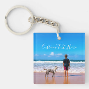 Personalized Your Pet Photo Keychain Custom Text
