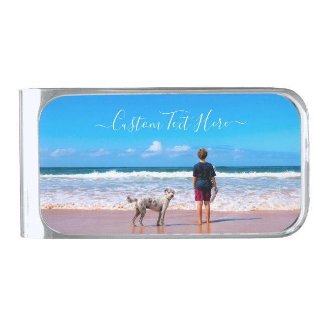 Personalized Your Pet Photo Money Clip Custom Text (Front)