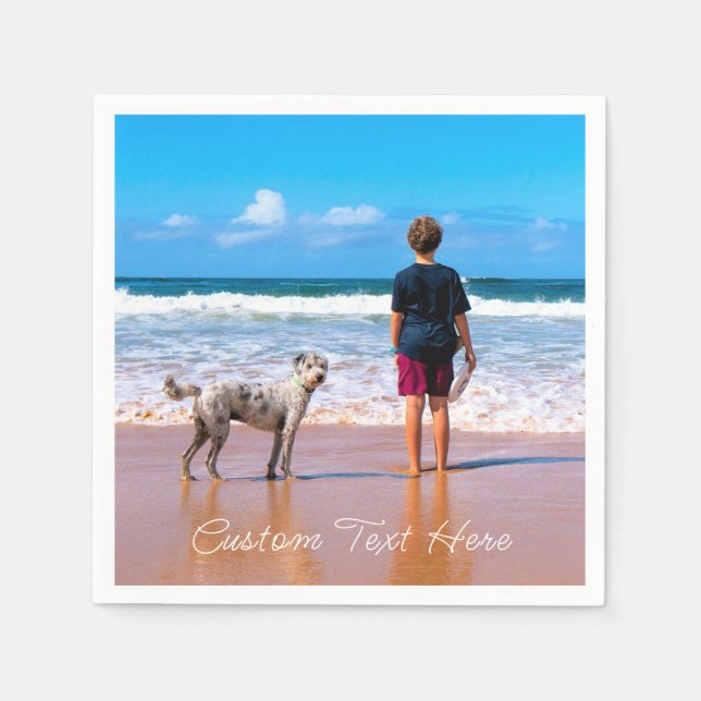 Personalized Your Pet Photo Napkins Custom Text (Front)