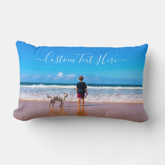 Personalized Your Pet Photo Pillow Custom Text (Front)