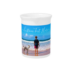 Personalized Your Pet Photo Pitcher Custom Text