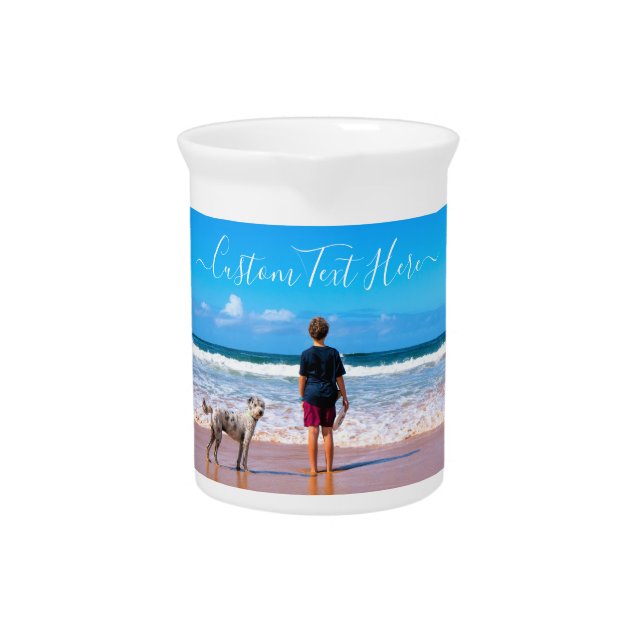 Personalized Your Pet Photo Pitcher Custom Text (Front)