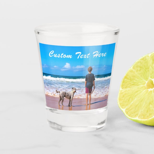 Personalized Your Pet Photo Shot Glass Custom Text (Front)