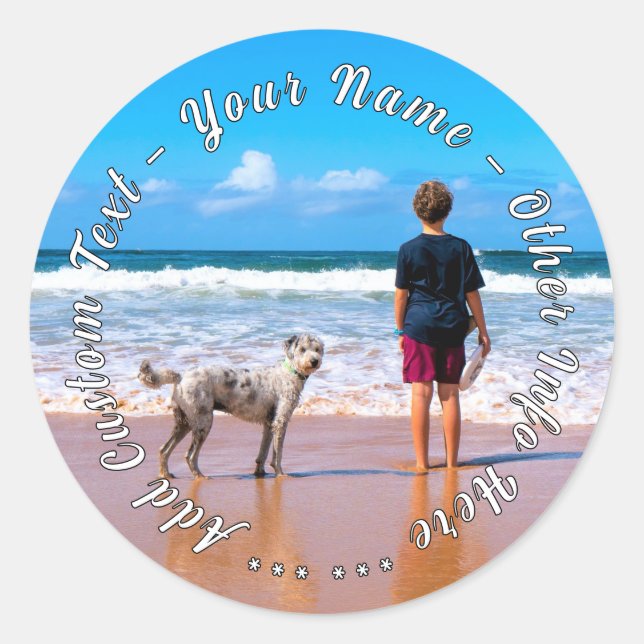 Personalized Your Pet Photo Stickers Custom Text (Front)