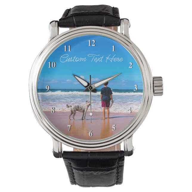 Personalized Your Pet Photo Watch with Custom Text (Front)