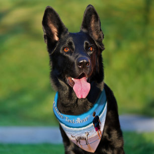 Personalized Your Pet Photo with Custom Text Name Bandana Collar