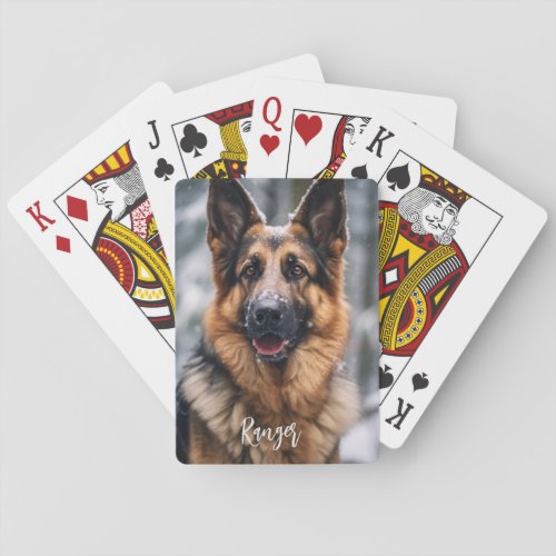 Personalized Your Pets Photo with Name Playing Cards