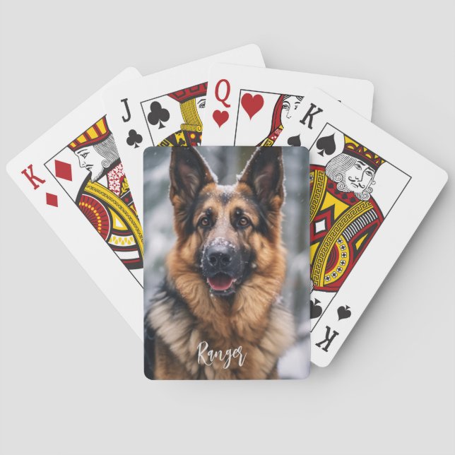 Personalized Your Pet's Photo with Name Poker Cards (Back)