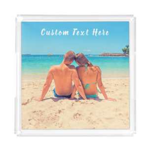 Personalized Your Photo Acrylic Tray Custom Text